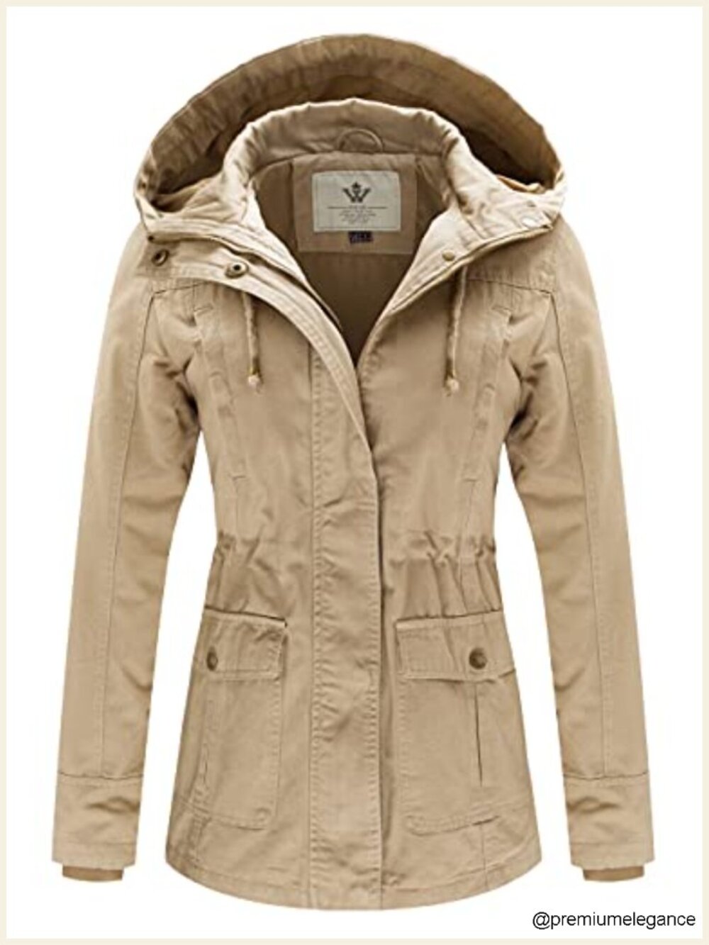 Women's Military Anorak Jacket with Removable Hood